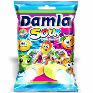 DAMLA SOUR - kyselé 1000 g (Žvýkací karamelové bonbony s kyselou ovocnou práškovou náplní)