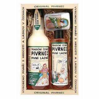 Dárkové balení - Kosmetická sada Pivrnec – gel 250ml, pěna 500ml a mýdlo 70g