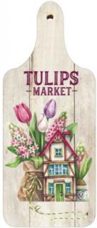 Dekorační dřevěné prkénko – Tulips market