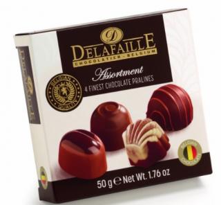 Delafaille - Belgické plněné pralinky 50g (belgické pralinky z mléčné, hořké a bílé)