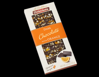 Delaviuda Dark Chocolate with Orange 170g - DMT 22.02.2022 (Hořká čokoláda s kousky pomeranče)