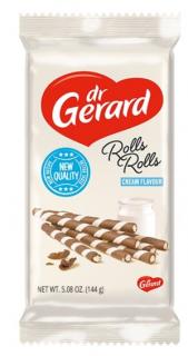 dr.Gerard Rolls Zebra trubičky 144g (Vaflové kakaové trubičky s krémem se smetanovou příchutí (9%).)