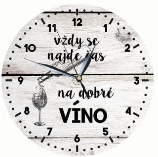 Dřevěné hodiny - čas na víno