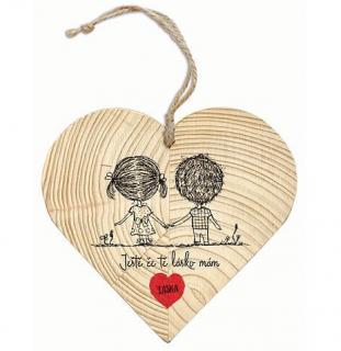 Dřevěné srdce pro zamilované 12 cm – láska