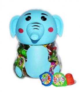 ELEPHANT JELLY CUP – želé 13g x 100ks (Pokladnička ve tvaru slona plněná ovocnými želé kapsičkami.)