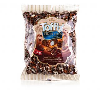 Elvan Toffix coffee - kávové 1kg (Karamelky (92%) plněné kávovým krémem (8%))