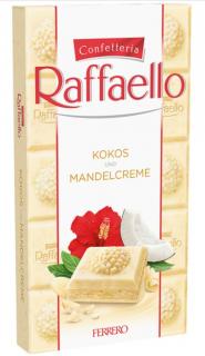 Ferrero Raffaello Tafel 90g (Plněná bílá čokoláda (59 %) s kokosovo-mandlovým krémem (38 %).)