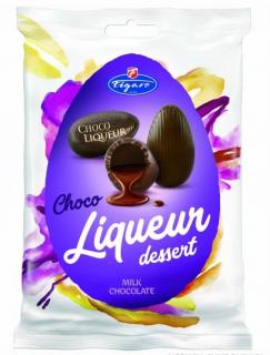 Figaro - vajíčka s čokoládovým likérem 100g - DMT 14.02.2024  (Mléčná čokoláda (52%) s čokoládovo alkoholovou náplní (48%).)