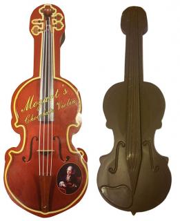 Fikar Čokoládové housle Mozart 200g (Housle z Belgické mléčné čokolády s motivem Mozarta)