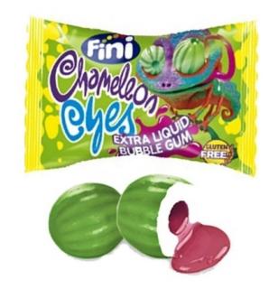 Fini Chameleon Eyes 4,5g  x 10ks (Jednotlivě balené žvýkačky s chutí vodního melounu s tekutou náplní.)
