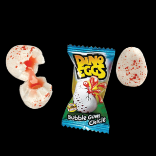 Fini Dino eggs Bubble gum 5g x 10ks (Lahodná žvýkačka ve tvaru malého dinosauřího vajíčka )