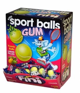 Fini Sport Balls Tenis Bubble gum 5g x 200ks (Žvýkačka ve tvaru miniaturních tenisových míčků s citrónovou a limetkovou náplní)