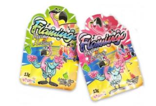 Flamingo Popping + Lollipop 13g x 2ks (Ovocné lízátko s práškem.)