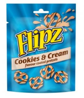 Flipz Cookies and Cream 90g - DMT 31.12.2022 (preclíky v mléčné čokoládě s příchutí sušenek a krému)