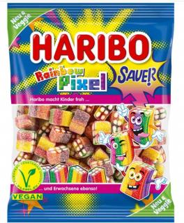 Haribo rainbow pixel sauer 160g (Cukrové kousky z kyselé ovocné gumy.)