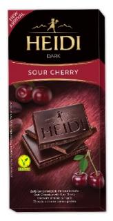 Heidi Dark Sour Cherry 80g (Hořká čokoláda s kousky štavnaté višně,)