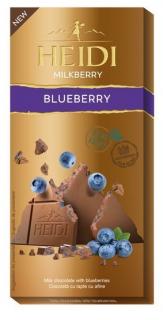 Heidi Milkberry Blueberry 80g - DMT 02.08.2023 (Mléčná čokoláda s kousky borůvek.)