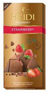 Heidi Milkberry Strawberry 80g - DMT 22.07.2023 (Mléčná čokoláda s kousky šťavnatých jahod.)