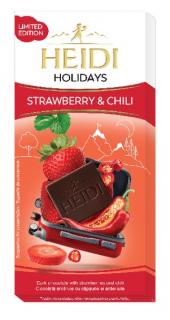Heidi Strawberry  Chilli 80g - DMT 18.05.2023 (Hořká čokoláda s jahodou a chili )