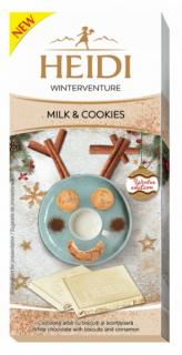 Heidi Winter Venture Milk  Cookies 90g - DMT 09.09.2024 (Bílá čokoláda se sušenkami a skořicí.)