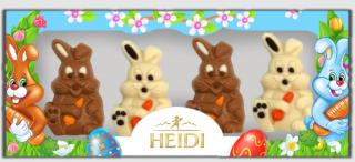 Heidi zajíček mléčný + bílý 80g  - DMT 26.01.2023 (čokoládová miniaturka dutá z mléčné čokolády)