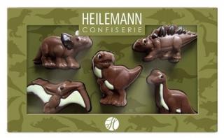 Heileman Dino 100g (vynikající figurky z mléčné, hořké a bílé čokolády.)