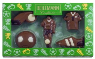 Heilemann fotbal 100g  (vynikající figurky z mléčné, hořké a bílé čokolády.)