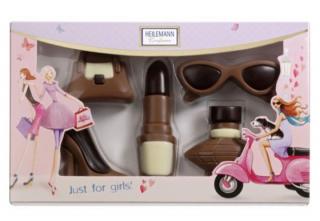 Heilemann - Just for Girl 100g  (vynikající figurky z mléčné, hořké a bílé čokolády.)