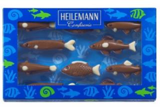 Heilemann ryby 100g  (Hejno okrasných ryb z jemné mléčné čokolády s propracovanými detaily z hořké a bílé čokolády.)
