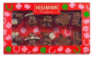 Heilemann Symboly štěstí 100g (vynikající figurky z mléčné, hořké a bílé čokolády.)