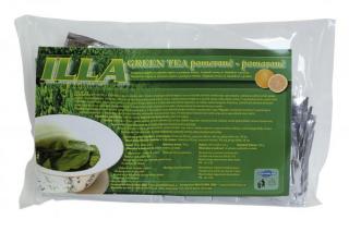 ILLA Green Tea pomeranč 40g - 10 sáčků vzorky - DMT 10/2022  (Osvěžující nápoj s extraktem zeleného čaje obohacený vitaminem C, jódem, vitaminem B12 , kyselinou listovou a rozpustnou vlákninou. Nápoj v prášku se sladidlem.)