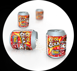 JB Cool Cola 10g x 5ks (Šumivé práškové bonbóny v balení  mini plechovky.)