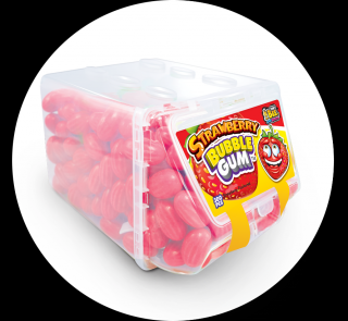 Johny Bee Bubble Gum Strawberry 6,5g x 300ks - DMT 23.06.2023 (žvýkačka s jahodovou příchutí)