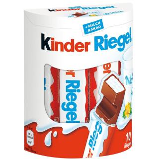 Kinder Riegel 10 x 21g (Plněná plnotučná mléčná čokoláda s mléčnou náplní (60%))