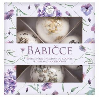 Kosmetický balíček pralinky do koupele pro babičku – 4x šumivá bomba do vany 55 g