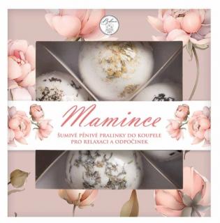 Kosmetický balíček pralinky do koupele pro maminku – 4x šumivá bomba do vany 55 g