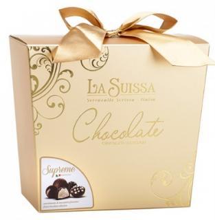 La Suissa Assorted milk and dark chocolates filled with finest cream or with cereals, 450g - DMT 21.08.2023 (čokoládové pralinky)