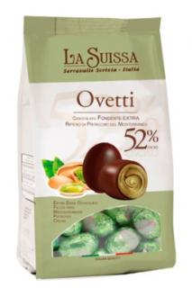 La Suissa ovetti 52% pistácie 150g - DMT 20.08.2024 (Hořká čokoláda plněná pistáciovým krémem)