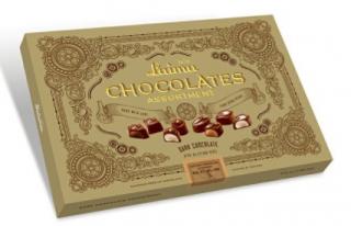 LAIMA Chocolates assortment - dark 215g - DMT 12.01.2023 (Směs pralinek z polohořké čokolády s mléčnou, kakaovou a toffee náplní.)