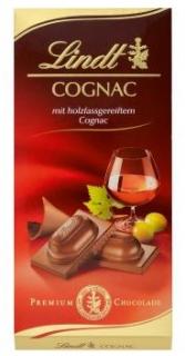 Lindt Cognac Tafel 100g - DMT 7/2023 (Mléčná čokoláda s koňakovou náplní (33%))