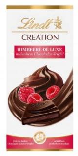 Lindt Creation Himbeere de Luxe Tafel 150g (Hořká čokoláda s čokoládovým malinovým lanýžem (30%))