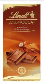 Lindt Edel-Nougat Tafel 100g (Plněná plnotučná mléčná čokoláda s jemným nugátem (48%))