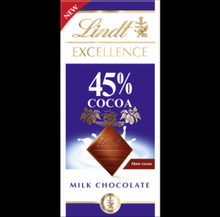 Lindt Excellence 45% kakaa 100g - DMT 12/2023 (Mléčná čokoláda 45%)