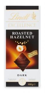 Lindt Excellence Extra hořká čokoláda s lískovými oříšky, 100g - DMT 12/2023 (Hořká čokoláda s pečenými lískovými ořechy z Piedmont)