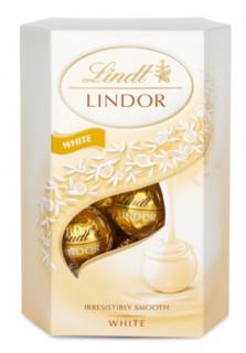 Lindt LINDOR pralinky Bílá čokoláda 200g (Bílá čokoláda s jemnou tekutou náplní (44 %))