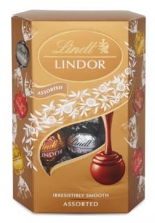 Lindt LINDOR směs pralinek 200g (Směs mléčné, mléčné s lískovými ořechy, bílé a extra hořké čokolády s jemnou krémovou náplní (44 %))