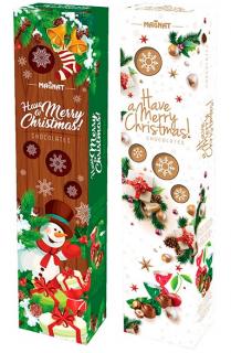 Magnat Have a Merry Christmas 105g  - DMT 30.09.2023 (Mléčné čokolády s lískooříškovou pralinkou a lískooříškovou krémovou náplní)