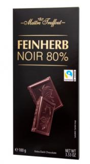 Maitre Truffout Extra hořká čokoláda 80% 100g (Extra 80% tmavá čokoláda.)