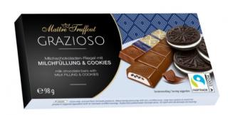 Maitre Truffout Grazioso Mléčná čokoláda s kousky kakaových sušenek 100g - DMT 16.09.2022 (Mléčná čokoláda s mléčnou náplní (50%) )