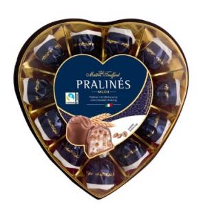 Maitre Truffout Mléčné čokoládové srdce 165g (Srdce z mléčné čokolády plněné smetanovým krémem a křupinkami)